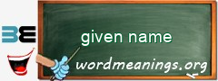 WordMeaning blackboard for given name